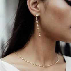 Freya Rose Ovale, goldgerahmte Kristall-Halskette* Geschenke Für Die Mutter Des Bräutigams | Geschenke Für Die Mutter Der Braut