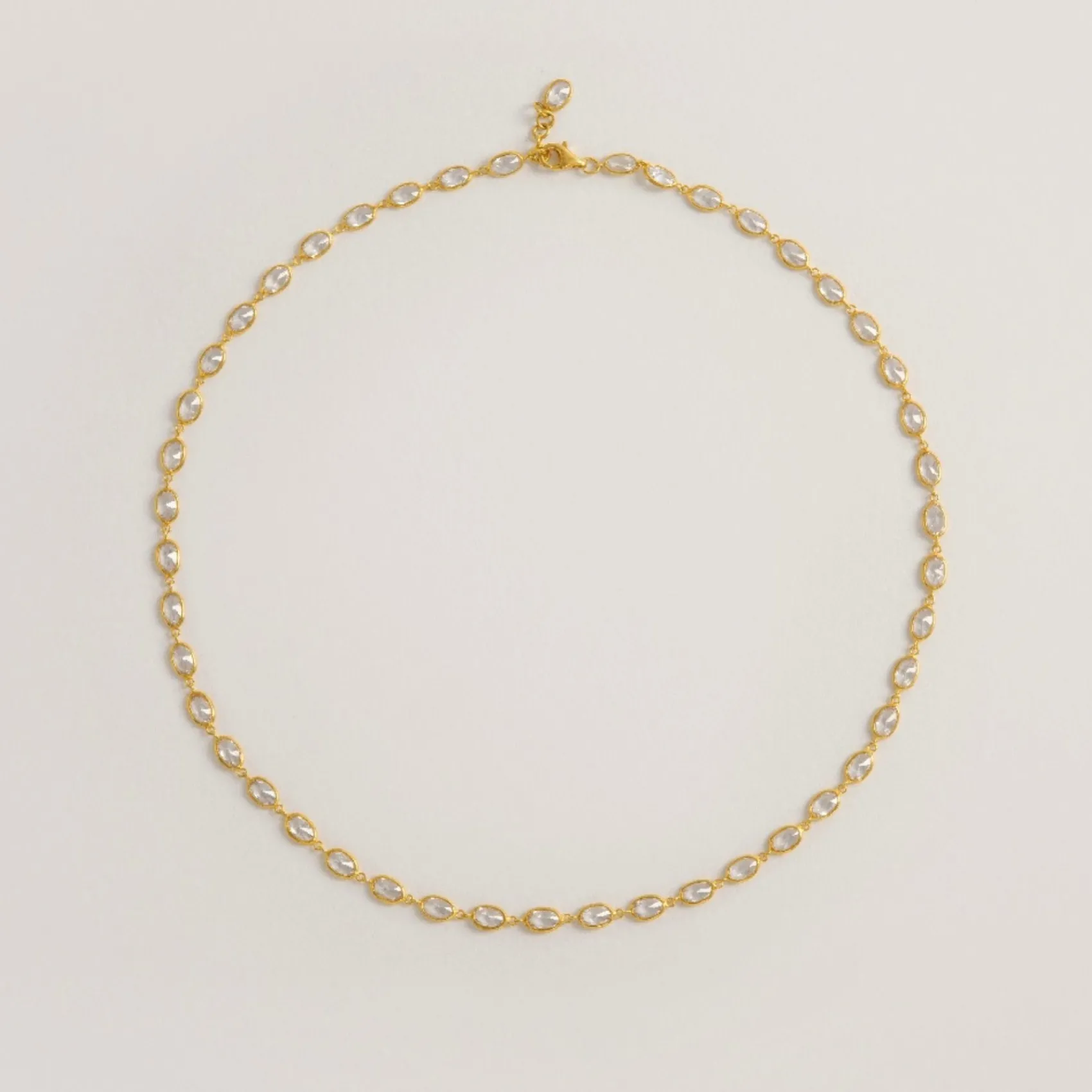 Freya Rose Ovale, goldgerahmte Kristall-Halskette* Geschenke Für Die Mutter Des Bräutigams | Geschenke Für Die Mutter Der Braut