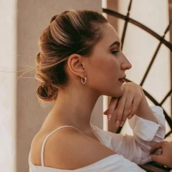 Freya Rose Silberne Mini-Reif-Ohrringe* Silberner Hochzeitsschmuck | Hochzeitsgast-schmuck
