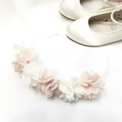 Beads & Beyond Gabriella Blush und Elfenbein Blumenkrone Haarband* Geschenke Für Blumenmädchen | Haarschmuck Für Blumenmädchen