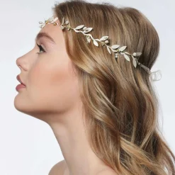 Poirier Gaia Blattgold Braut Boho Stirnband* Gold-haar-accessoires | Brautjungfer Haarschmuck