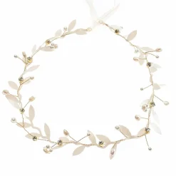 Poirier Gaia Blattgold Braut Boho Stirnband* Gold-haar-accessoires | Brautjungfer Haarschmuck