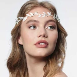 Poirier Gaia Silver Leaf Braut Boho Stirnband* Silberne Haar-accessoires | Brautjungfer Haarschmuck