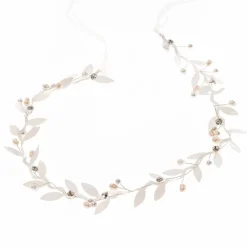 Poirier Gaia Silver Leaf Braut Boho Stirnband* Silberne Haar-accessoires | Brautjungfer Haarschmuck