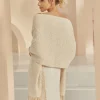 Bianco Evento Gestrickter Hochzeitsschal mit Quasten | E382 | * Gestrickte Schals | Hochzeitsumhänge & Tücher
