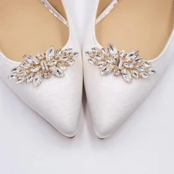 Lace & Favour Glamour Gold Klassische Kristall-Schuhclips* Geschenke Für Die Braut | Schuhclips