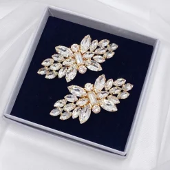 Lace & Favour Glamour Gold Klassische Kristall-Schuhclips* Geschenke Für Die Braut | Schuhclips