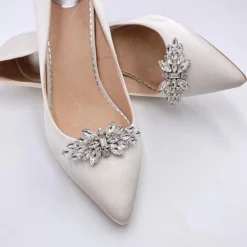 Lace & Favour Glamour Silber Klassisch Kristall Schuhclips* Geschenke Für Die Braut | Schuhclips