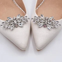 Lace & Favour Glamour Silber Klassisch Kristall Schuhclips* Geschenke Für Die Braut | Schuhclips