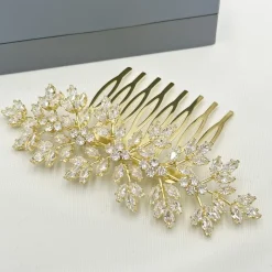 Lace & Favour Glanz Gold Kristall Spray Hochzeit Haarkamm* Abschlussball Haarspangen & Kämme | Geschenke Für Die Braut
