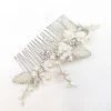 Beads & Beyond Gracie Süßwasserperlen Blumen und Perlenblätter Haarkamm* Perlen-haarschmuck | Silberne Haar-accessoires