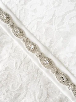 Beads & Beyond Hadley Schmaler Ovaler Diamant-Brautgürtel* Brautkleid Gürtel