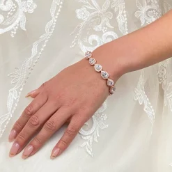 Lace & Favour Hampton Teardrop Cubic Zirkonia Hochzeitsarmband (Rose Gold)* Geschenke Für Die Braut | Kristall-hochzeitsschmuck