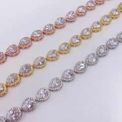 Lace & Favour Hampton Teardrop Cubic Zirkonia Hochzeitsarmband (Rose Gold)* Geschenke Für Die Braut | Kristall-hochzeitsschmuck