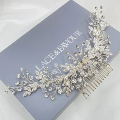 Twilight Designs Harley Diamante und Kristall Blätter Hochzeit Haar Kamm* Abschlussball Haarspangen & Kämme | Haarschmuck Aus Kristall