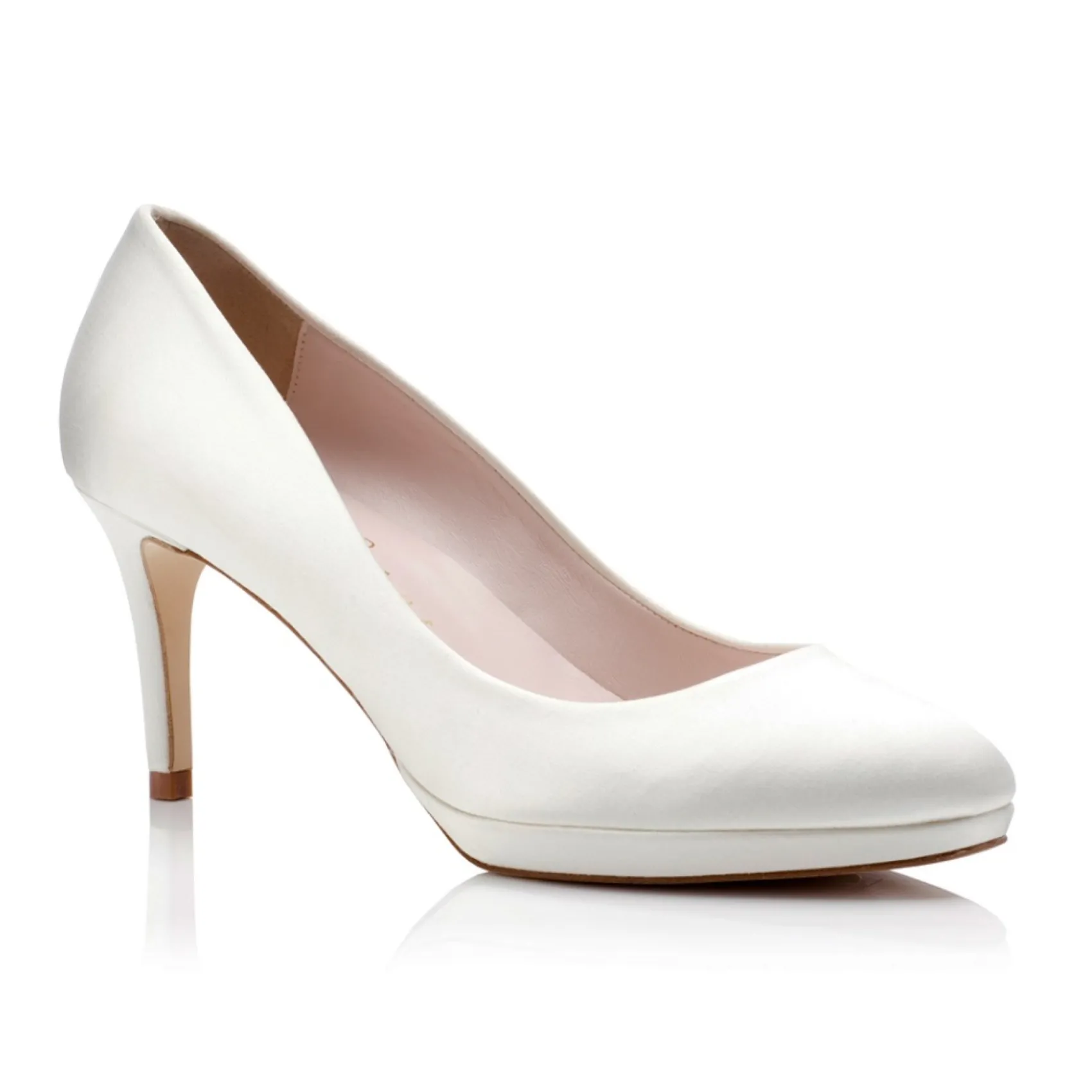 Harriet Wilde Amy Mid Heel Elfenbein Satin Plateau Schuhe* Hochzeitsschuhe | Schuhe Mit Mittlerem Absatz