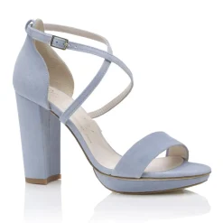 Harriet Wilde Arabella Block Blau Wildleder Plateau Sandalen* Schuhe Für Hochzeitsgäste | Hochzeitsschuhe