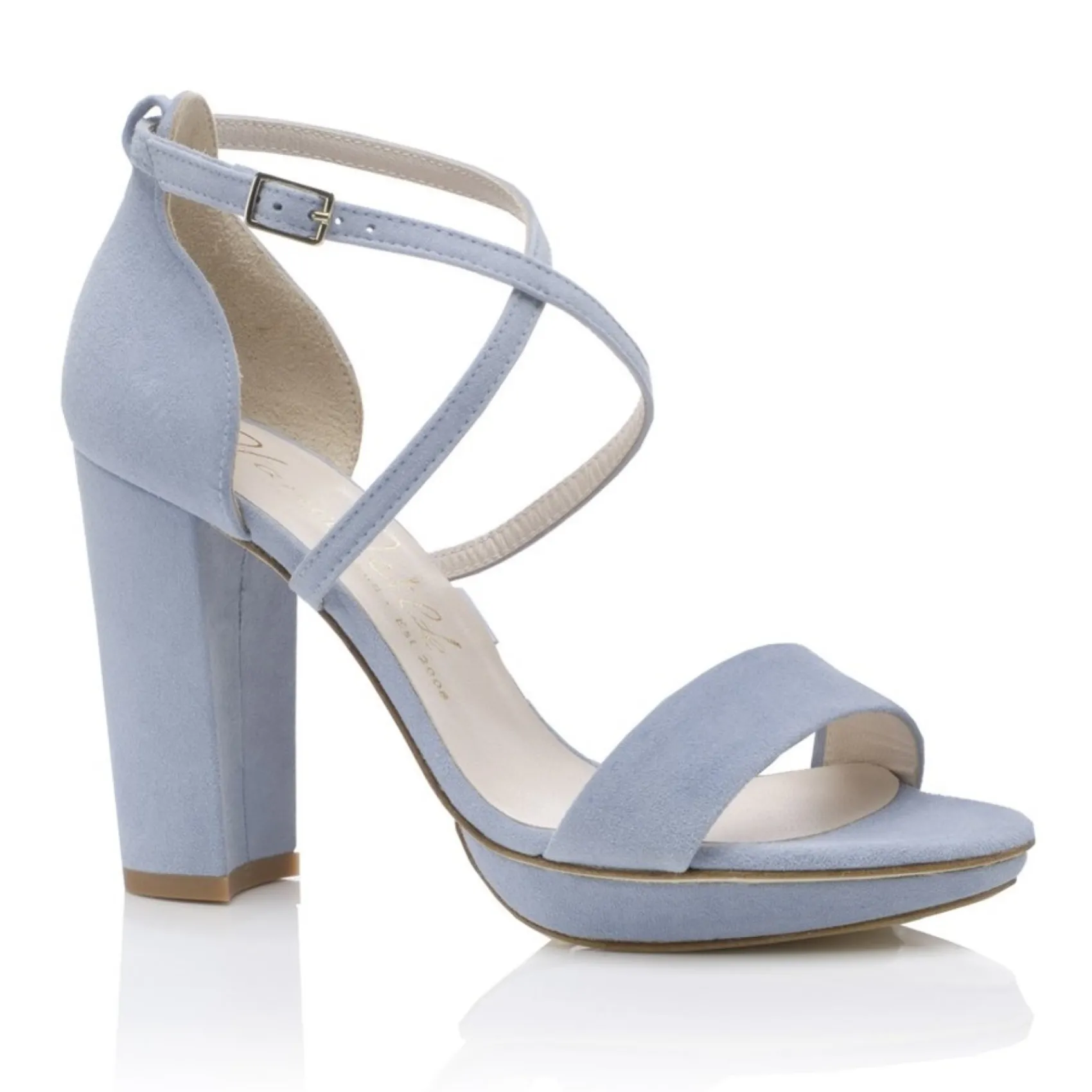 Harriet Wilde Arabella Block Blau Wildleder Plateau Sandalen* Schuhe Für Hochzeitsgäste | Hochzeitsschuhe