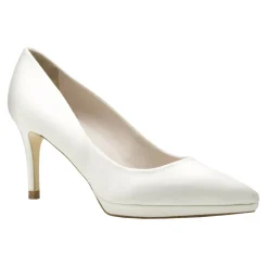 Harriet Wilde Joanie Mid Elfenbein Satin Plateau Schuhe* Hochzeitsschuhe | Schuhe Mit Mittlerem Absatz