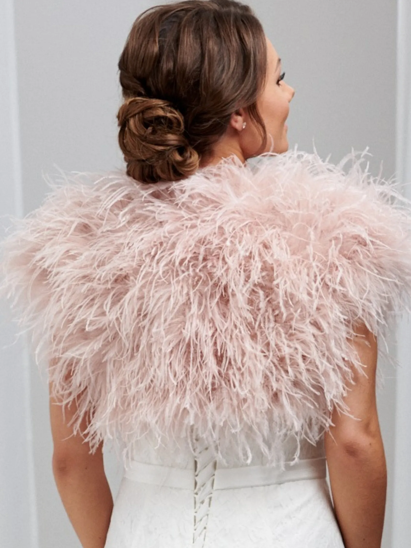 Beverly Hills Hayworth Blush Rosa Straußenfeder Braut Bolero* Federstolen & Umhänge | Boleros Und Jacken Für Hochzeiten