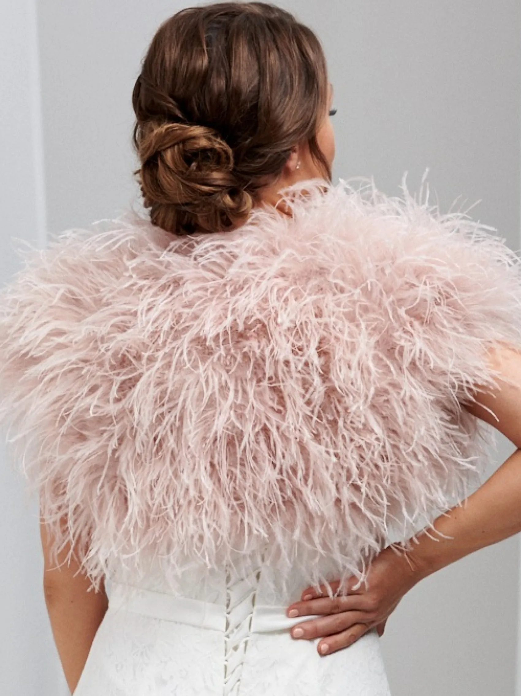 Beverly Hills Hayworth Blush Rosa Straußenfeder Braut Bolero* Federstolen & Umhänge | Boleros Und Jacken Für Hochzeiten