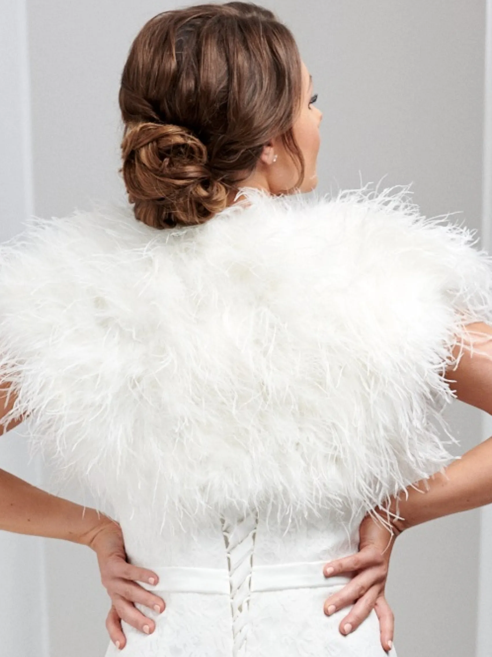 Beverly Hills Hayworth Elfenbein Straußenfeder Brautbolero* Federstolen & Umhänge | Boleros Und Jacken Für Hochzeiten