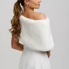 Helen Moore Elfenbein Kunstfell Hochzeit Wrap | Lace & Favour* Jacken, Umhänge Und Schals Aus Kunstfell | Hochzeitsumhänge & Tücher
