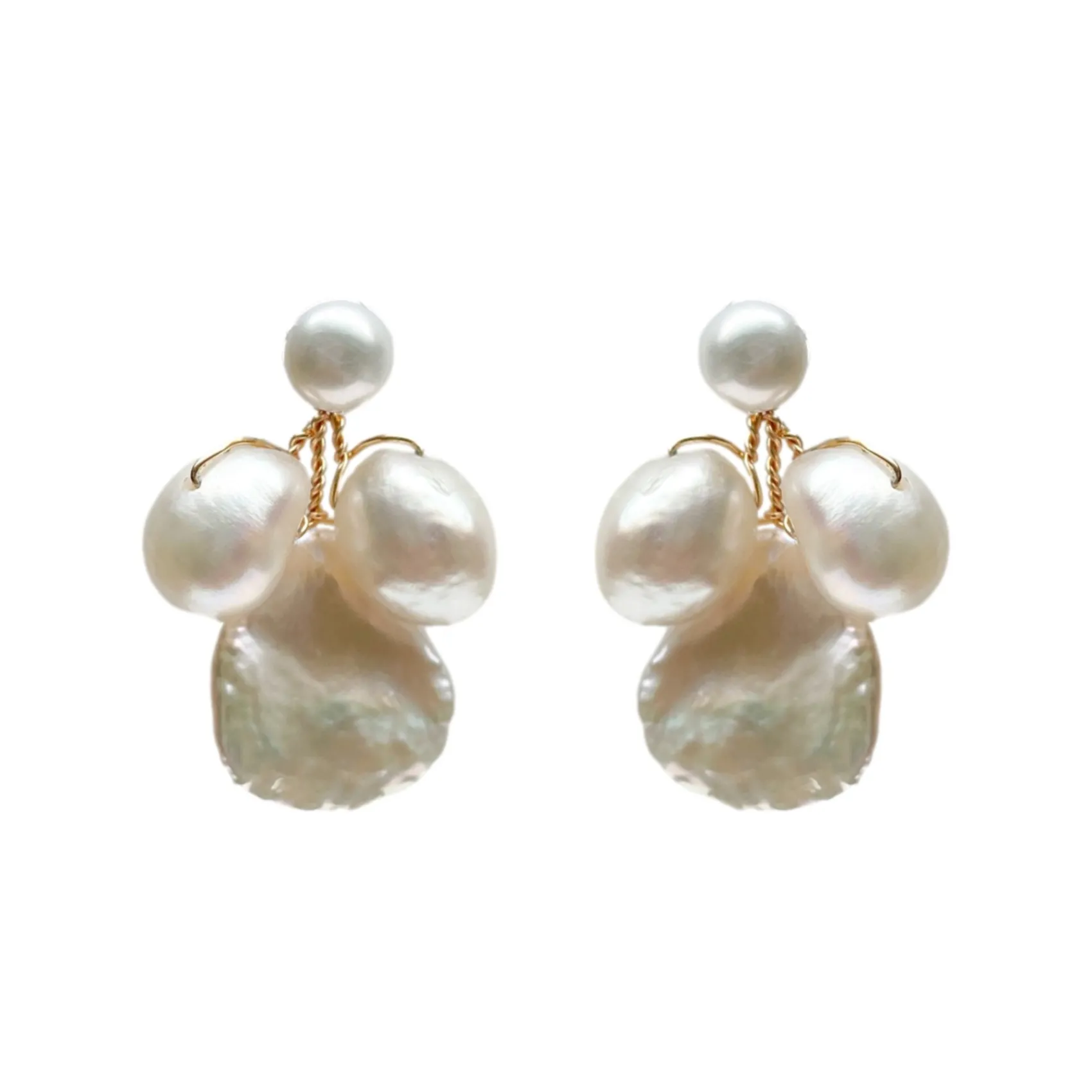 Hermione Harbutt Beatrice Gold Barock Perlenohrringe* Perlen-hochzeitsschmuck | Gold-hochzeitsschmuck