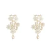 Hermione Harbutt Blanche Floral Perlmutt Tropfenohrringe* Silberner Hochzeitsschmuck | Hochzeits-ohrringe