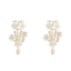 Hermione Harbutt Blanche Floral Perlmutt Tropfenohrringe* Silberner Hochzeitsschmuck | Hochzeits-ohrringe