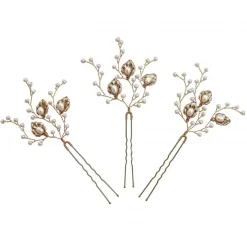Hermione Harbutt Celeste Goldblätter und Süßwasserperlen Haarnadel* Geschenke Für Die Braut | Perlen-haarschmuck