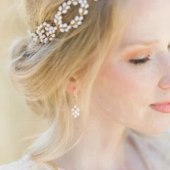 Hermione Harbutt Eros Perlentropfen-Ohrringe* Silberner Hochzeitsschmuck | Hochzeits-ohrringe