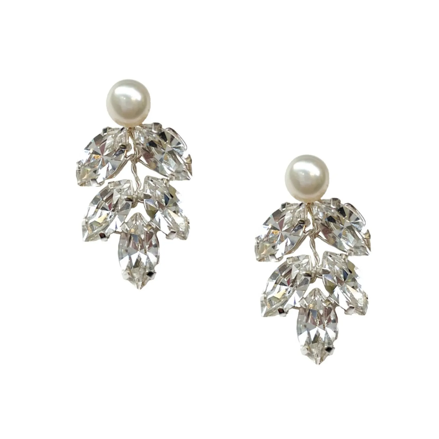 Hermione Harbutt Kensington Grande Kristall-Ohrringe* Kristall-hochzeitsschmuck | Silberner Hochzeitsschmuck