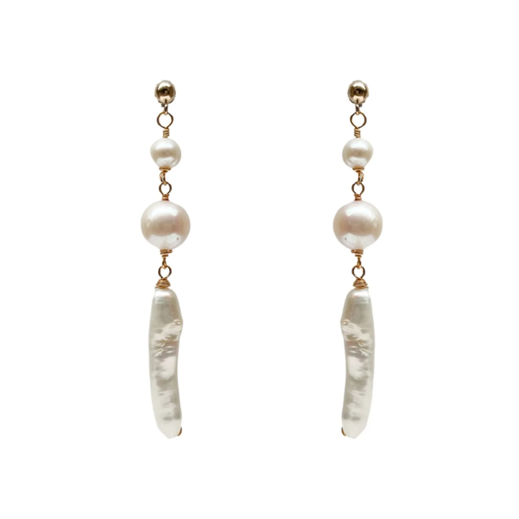 Hermione Harbutt Liberty Lange Barock Perlenohrringe* Perlen-hochzeitsschmuck | Gold-hochzeitsschmuck