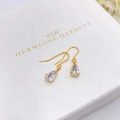 Hermione Harbutt Paris Gold Kristall-Tropfen-Ohrringe* Geschenke Für Brautjungfern | Geschenke Für Die Braut