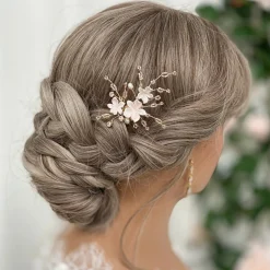 Poirier Hibiskus Blassrosa Porzellan Blumen Haarnadel* Geschenke Für Brautjungfern | Haarschmuck In Roségold