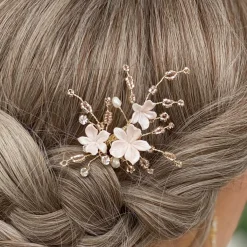 Poirier Hibiskus Blassrosa Porzellan Blumen Haarnadel* Geschenke Für Brautjungfern | Haarschmuck In Roségold