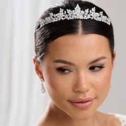 Lace & Favour Highgrove kubischer Zirkon Kristall Braut Tiara* Abschlussball-haarbänder & Tiaras | Haarschmuck Aus Kristall