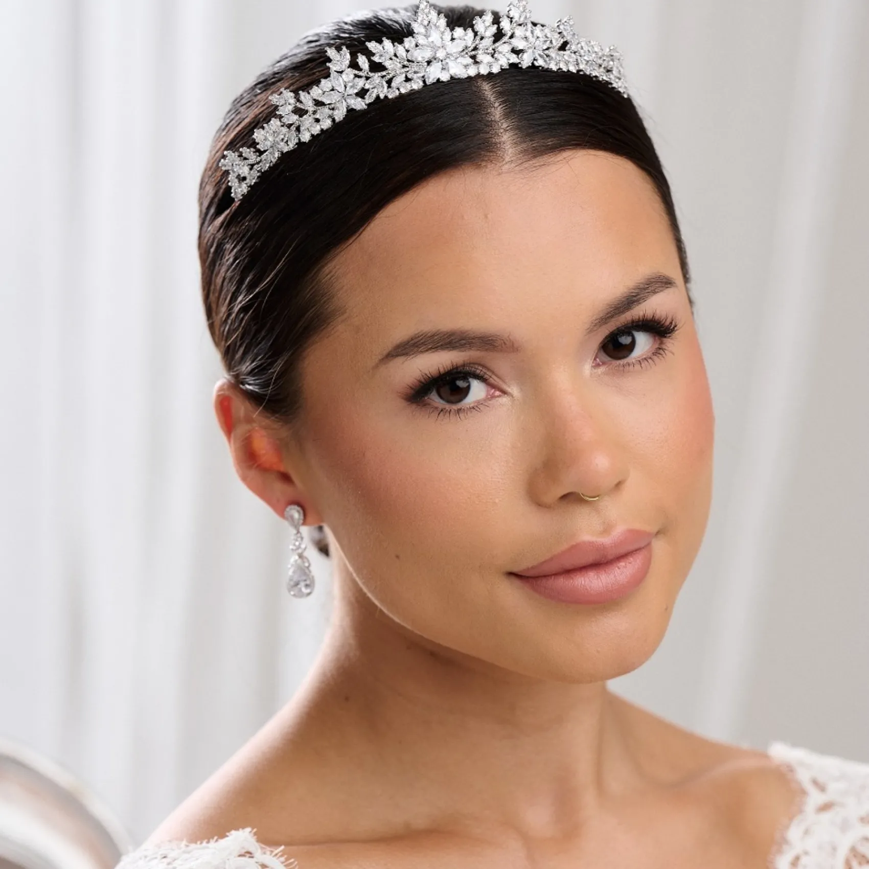 Lace & Favour Highgrove kubischer Zirkon Kristall Braut Tiara* Abschlussball-haarbänder & Tiaras | Haarschmuck Aus Kristall