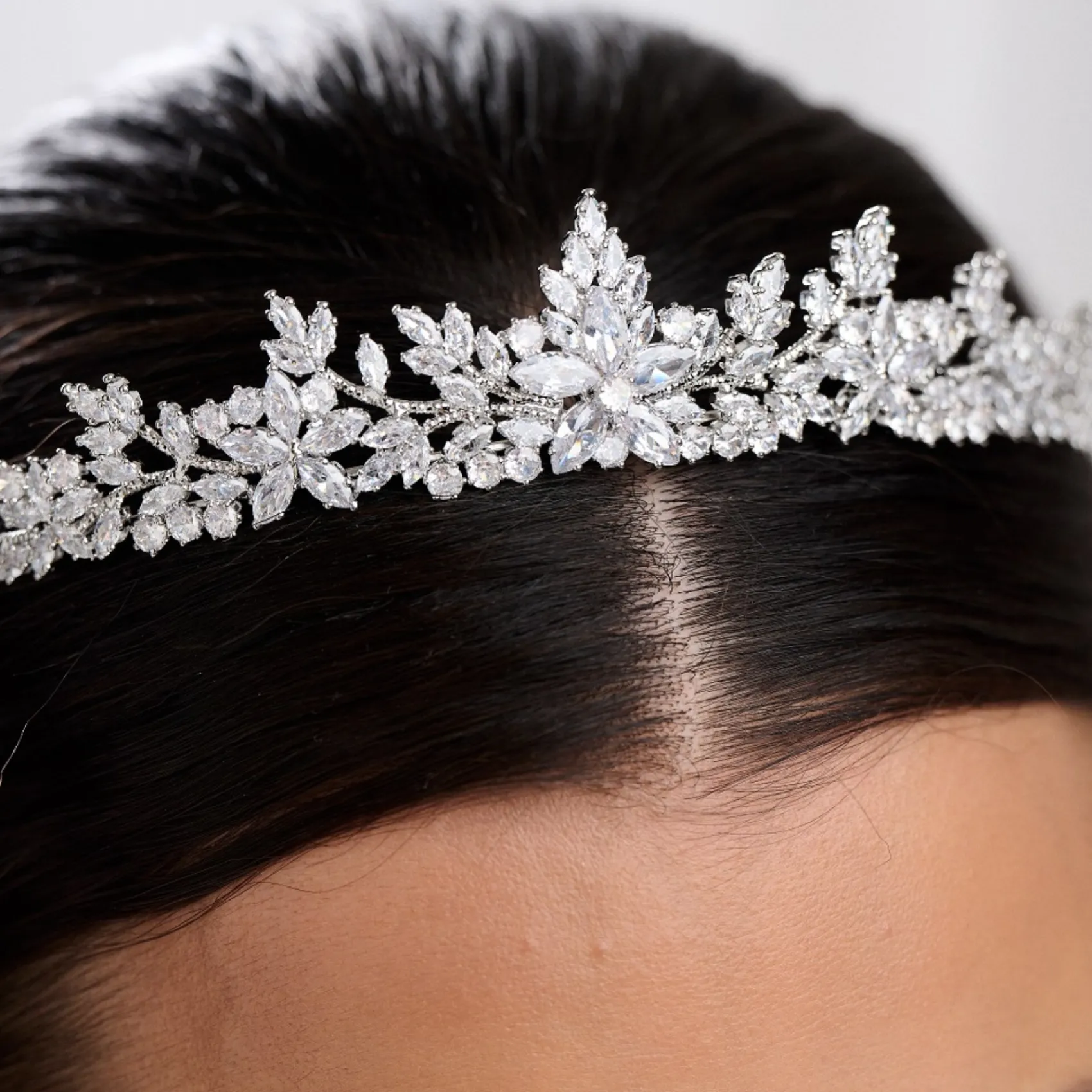 Lace & Favour Highgrove kubischer Zirkon Kristall Braut Tiara* Abschlussball-haarbänder & Tiaras | Haarschmuck Aus Kristall
