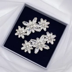 Lace & Favour Horizon Silver Crystal Starburst Schuhclips* Geschenke Für Die Braut | Schuhclips