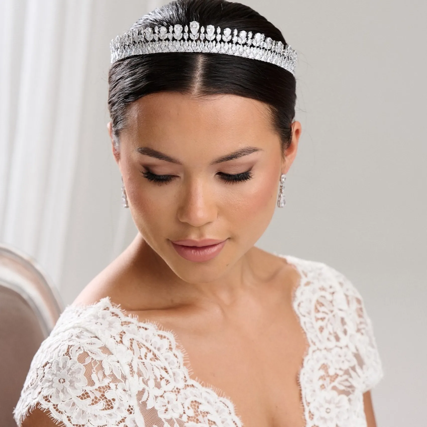 Lace & Favour Imperial Vintage inspiriert Cubic Zirkonia Hochzeit Tiara* Vintage-kopfbedeckungen | Haarschmuck Aus Kristall