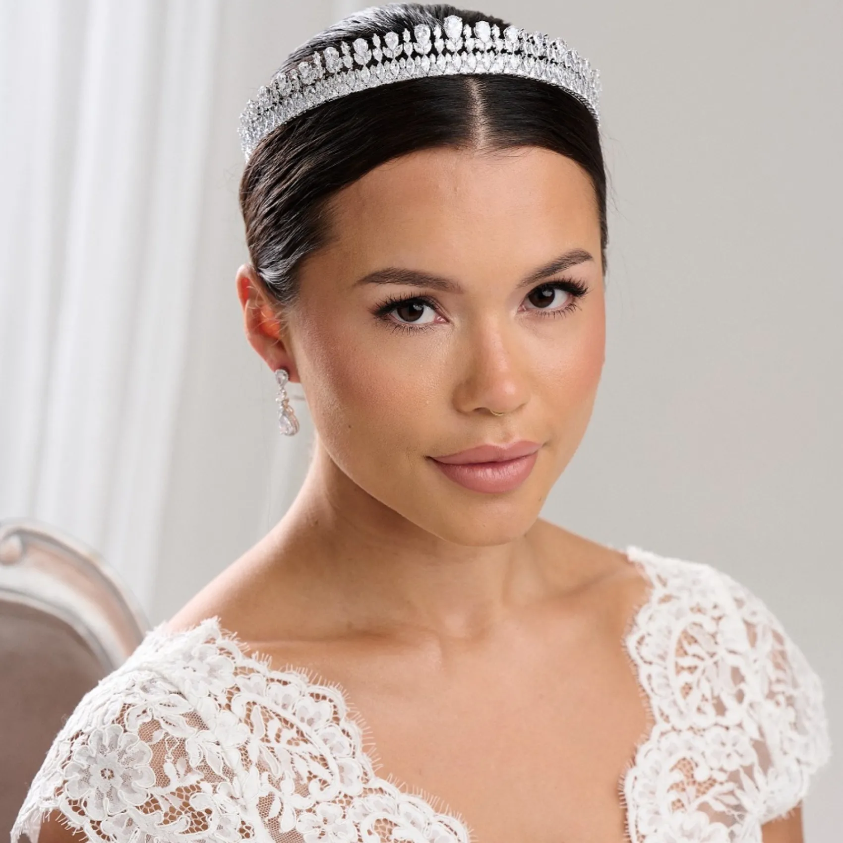 Lace & Favour Imperial Vintage inspiriert Cubic Zirkonia Hochzeit Tiara* Vintage-kopfbedeckungen | Haarschmuck Aus Kristall