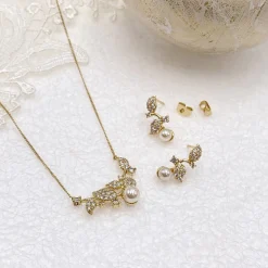 Ivory & Co Ivory and Co Aphrodite Gold Brautschmuck Set* Geschenke Für Die Braut | Perlen-hochzeitsschmuck