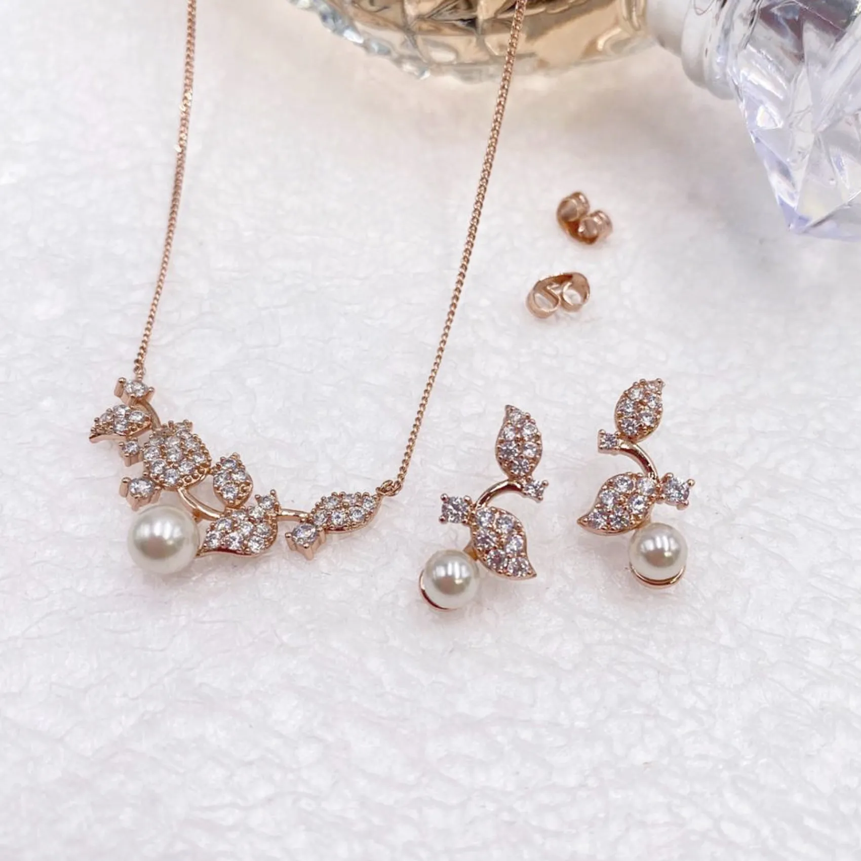 Ivory & Co Ivory and Co Aphrodite Rose Gold Brautschmuck Set* Geschenke Für Die Braut | Perlen-hochzeitsschmuck