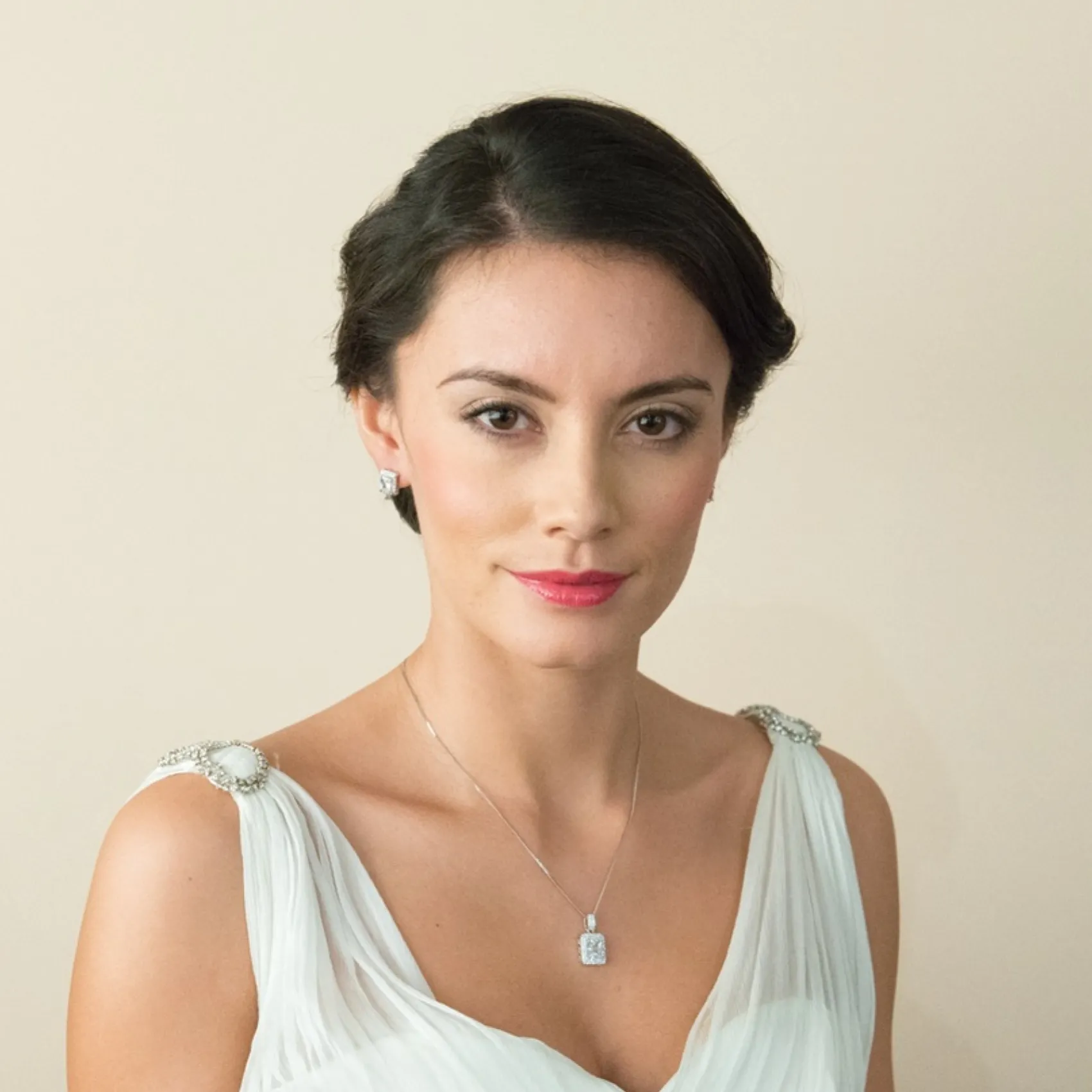 Ivory & Co Ivory and Co Art Deco Kristall-Anhänger Halskette* Silberner Abschlussball-schmuck | Abschlussball-halsketten