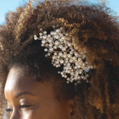 Ivory & Co Ivory and Co Astrid Silber Statement Perlenspray Haarspange* Perlen-haarschmuck | Silberne Haar-accessoires