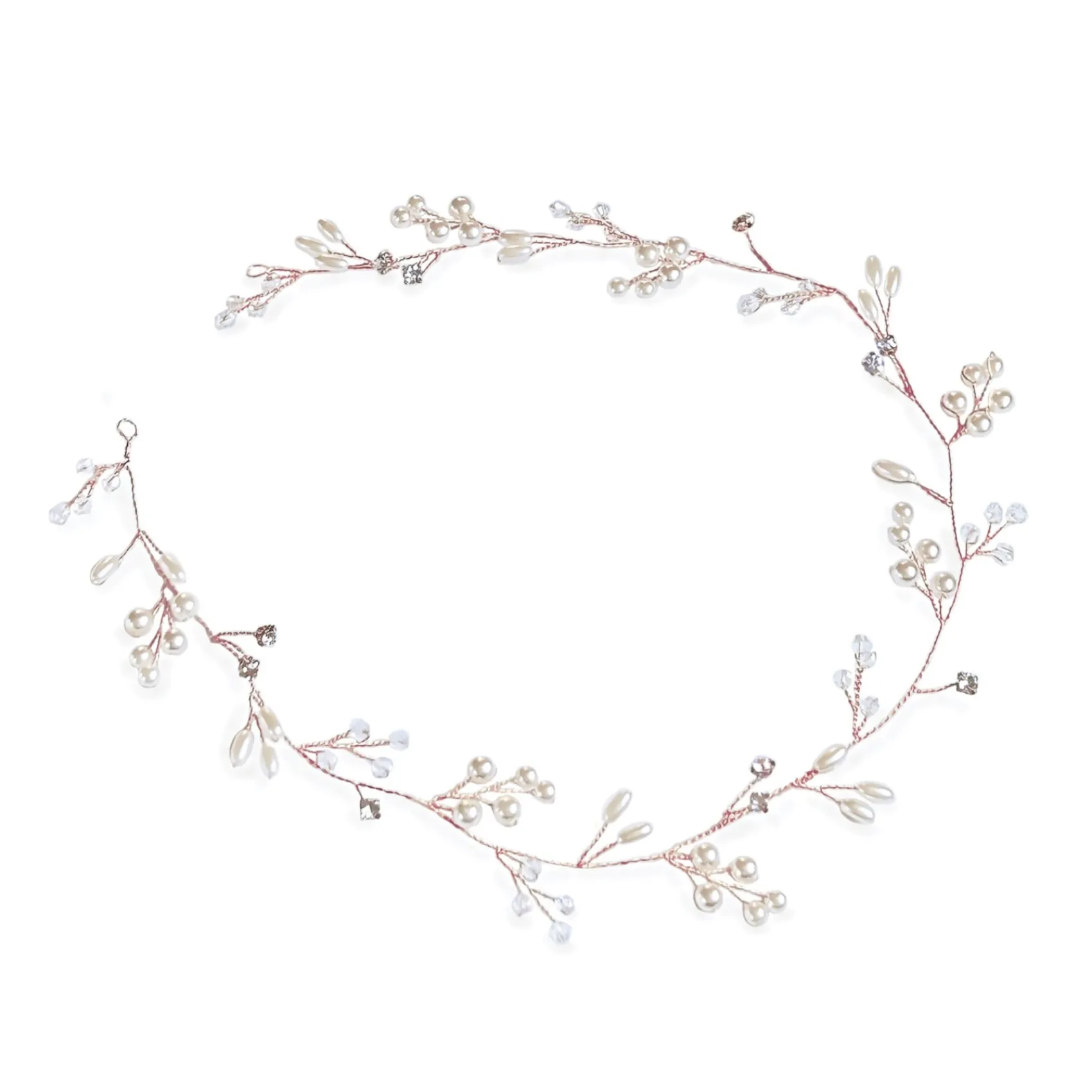 Ivory & Co Ivory and Co Aurora Rose Gold Zierliche Perle und Kristall Haarstrang* Perlen-haarschmuck | Haarschmuck In Roségold