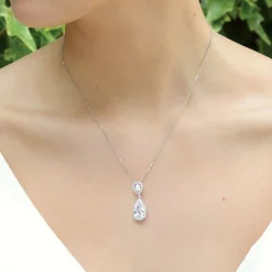Ivory & Co Ivory and Co Bacall Kristall-Anhänger-Halskette* Silberner Abschlussball-schmuck | Abschlussball-halsketten