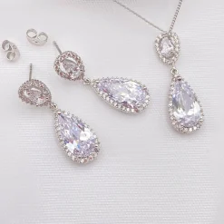 Ivory & Co Ivory and Co Bacall Kristall Brautschmuck Set* Silberner Abschlussball-schmuck | Abschlussball-schmuck-sets